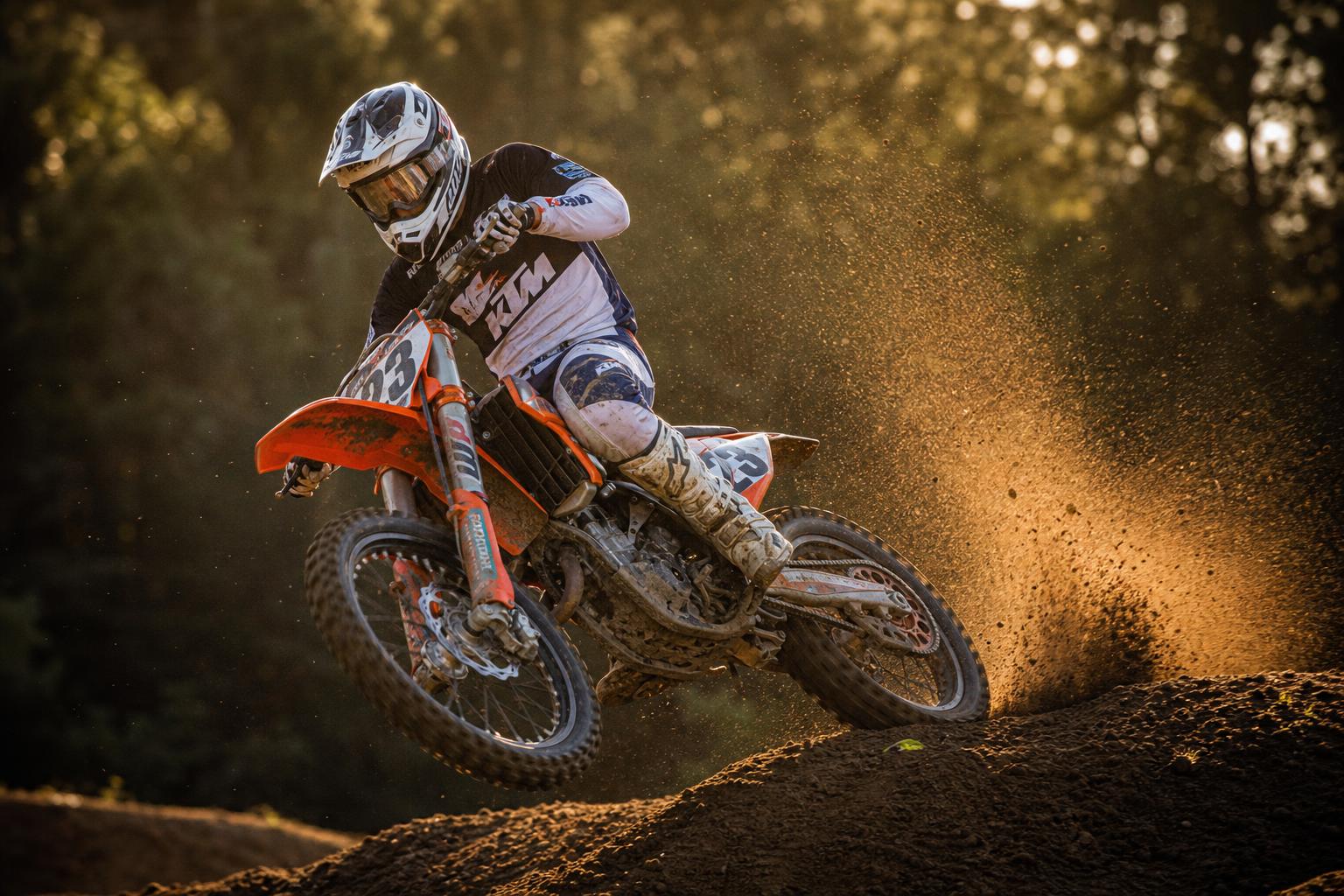 Dirtbike kicking up dust